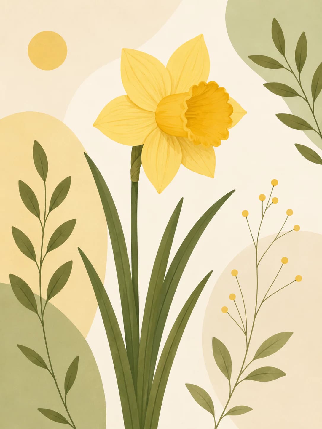 Illustration d'une jonquille jaune, symbole du Renouveau choisi par Frédérique Landelle